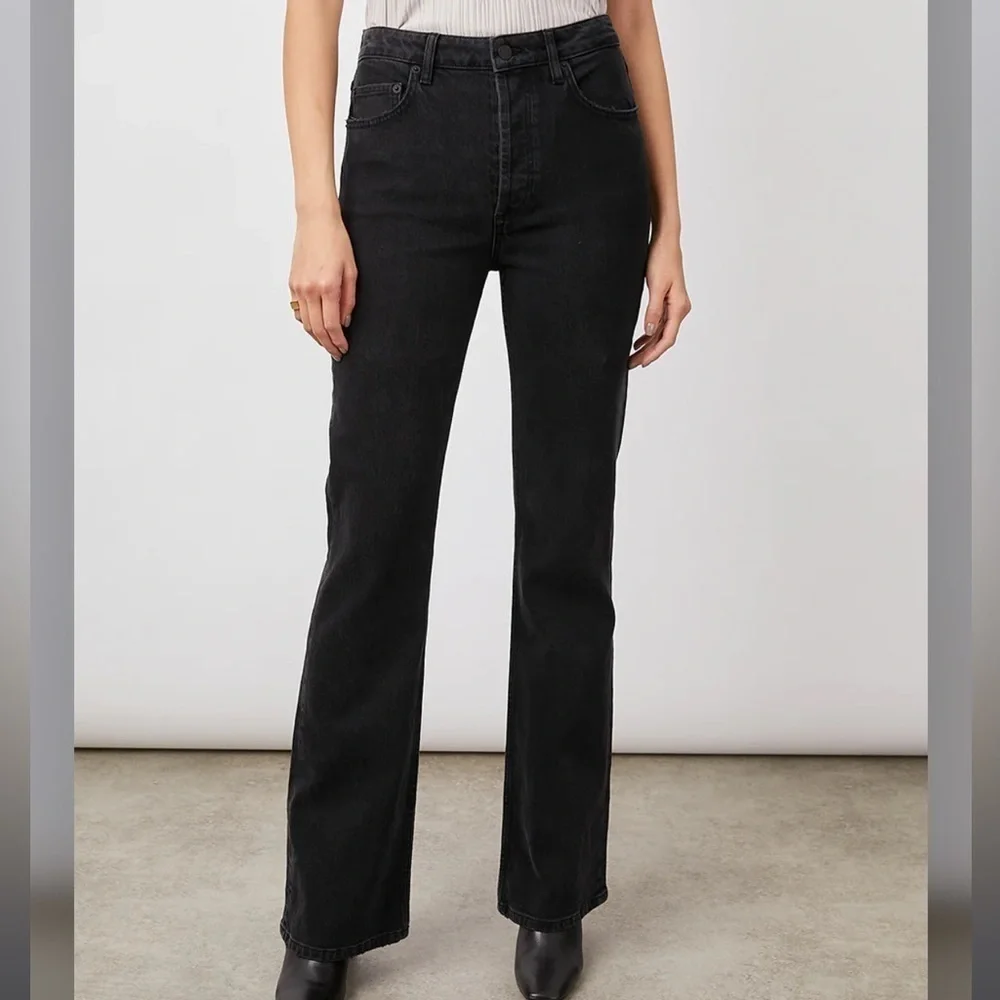 Rails The Sunset High Rise Slim Flare Black Jeans Size 32 - Picture 1 of 14